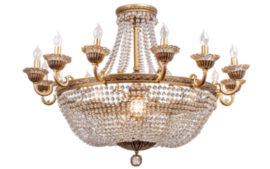 Classic Chandelier Design isolated on transparent Background