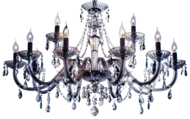 Retro Chandelier isolated on transparent Background
