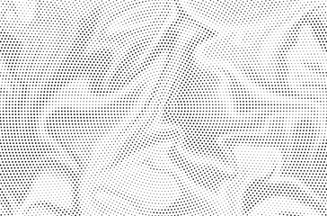 Abstract halftone black and white psychedelic seamless marble pattern with hallucination swirls. Vector liquid monochrome acrylic texture. Flow art. Tie dye simple artistic effect.	