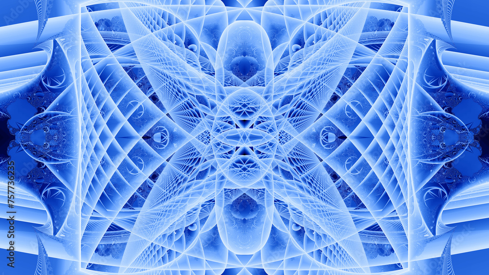 Aufkleber pale and royal blue wide format symmetric lace fragile and intricate pattern and design