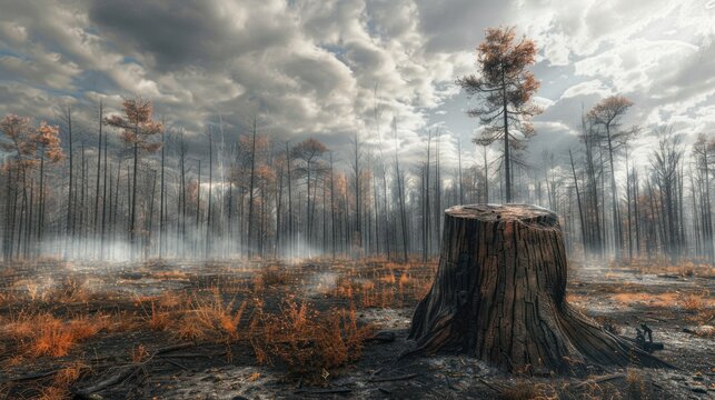 forest was burned. Only a stump with a beautiful top growing out of the middle remained. Reflect on the forest fire problem,