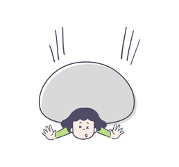 重圧に負ける女性のイラスト