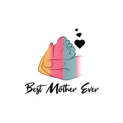 Mama, Mother's T-shirt design, Lettering design for greeting banners, Modern calligraphy, Cards and Posters, Mugs, Notebooks, white background,  EPS 10.