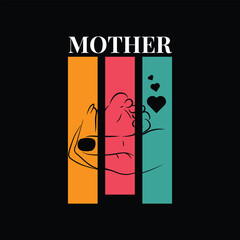 Mama, Mother's T-shirt design, Lettering design for greeting banners, Modern calligraphy, Cards and Posters, Mugs, Notebooks, white background,  EPS 10.
