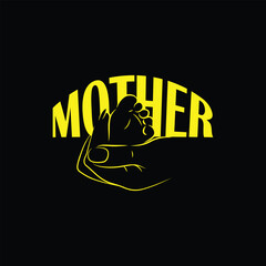 Mama, Mother's T-shirt design, Lettering design for greeting banners, Modern calligraphy, Cards and Posters, Mugs, Notebooks, white background,  EPS 10.
