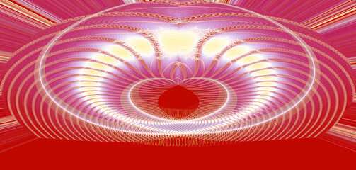 red scarlet pink and white glowing ellipse design