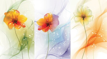 Template for floral brochures with a flowery background.