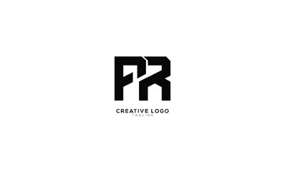 PR FR Abstract initial monogram letter alphabet logo design