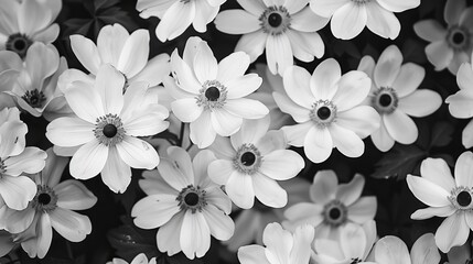 Flowers with black and white colors