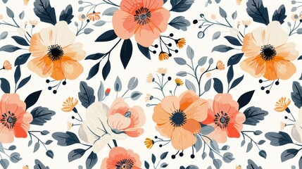 A seamless modern floral pattern
