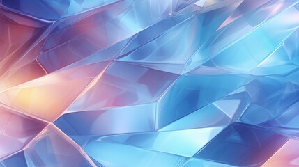 Abstract Geometric Crystals in Pastel Colors - Modern Art Background