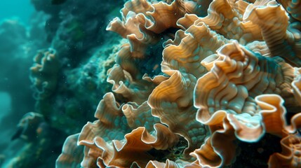 Naklejka na ściany i meble Underwater Marvel: Textured Corals and Marine Biodiversity