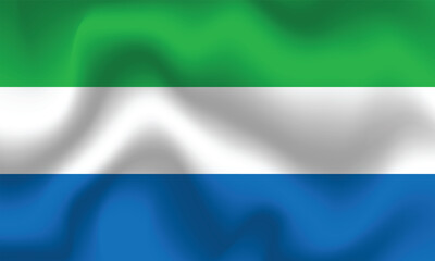 Flat Illustration of Sierra Leone national flag. Sierra Leone flag design. Sierra Leone Wave flag.
