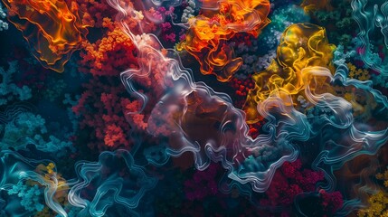 Fototapeta premium Psychedelic Coral Abstract: A Visual Journey Under the Sea