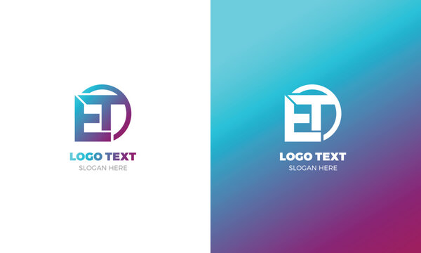 letter e t logo vector design template