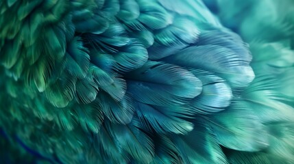 Fototapeta premium Velvety Teal Feathers: Refined Detailing for High-End Luxury Products