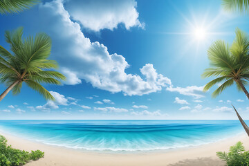 Fototapeta premium beach with palm trees