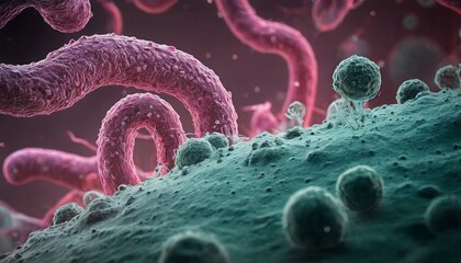 viruses and microbes close-up microcosm