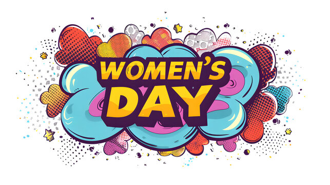 world women's day, "WOMEN'S DAY" in text word t-shirt design. Generative Ai