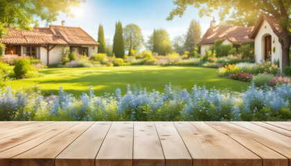 Beautiful garden backdrop with copy space - obrazy, fototapety, plakaty