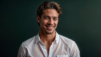 Obraz premium Portrait of a young businessman, smiling person, business people