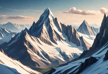 Papier Peint photo Everest sunset in the mountains