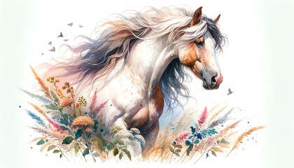 Obraz na płótnie Canvas Watercolor Painting of a Horse