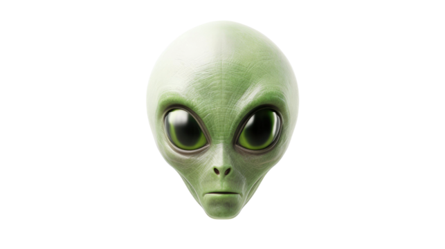 Alien extraterrestrial isolated on transparent a white background