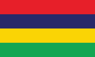 Flat Illustration of national Mauritius flag. Mauritius flag design. 
