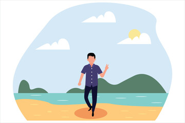 Traveling People Flat Illustration Design