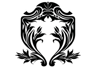 Art Nouveau Frame Graphic Accents, vector illustration, vintage elements	
