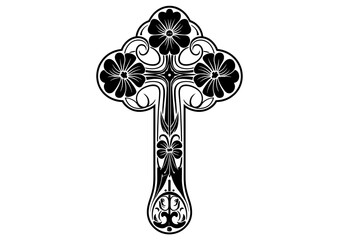 Art Nouveau Cross Graphic Accents, vector illustration, vintage elements	