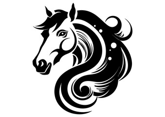 Art Nouveau Horse Graphic Accents, vector illustration, vintage elements	
