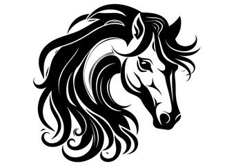 Art Nouveau Horse Graphic Accents, vector illustration, vintage elements	
