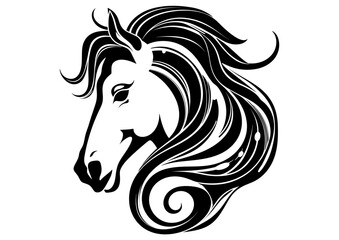 Art Nouveau Horse Graphic Accents, vector illustration, vintage elements	
