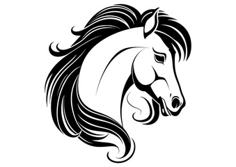 Art Nouveau Horse Graphic Accents, vector illustration, vintage elements	
