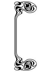 Art Nouveau Corners and Frames Graphic Accents, vector illustration, vintage elements	