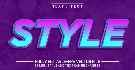 Style purple font Text effect editable