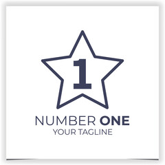 Obraz premium Vector number one logo and vector number design illustration