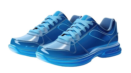 Blue sneakers shoes isolated on transparent a white background 