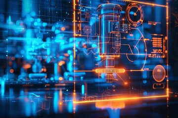 Fototapeta premium Technology and engineering concept, illustration