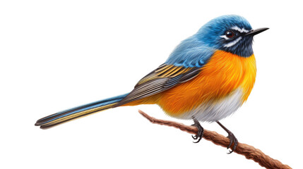 Obraz premium Blue-fronted Redstart bird isolated on transparent a white background 