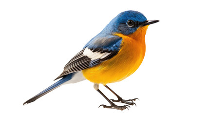 Fototapeta premium Blue-fronted Redstart bird isolated on transparent a white background 