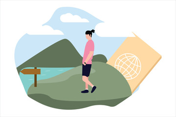 Traveling People Flat Illustration Design