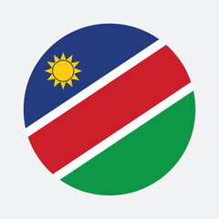 Namibia national flag vector icon design. Namibia circle flag. Round of Namibia flag.
