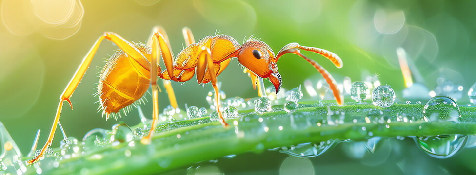 close-up of red ant, AI generated