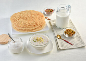 Pheni, Lachha or fried vermicelli is a healthy cereal. It is made by wheat flour and Desi Ghee and use with warm milk, sugar and nuts.