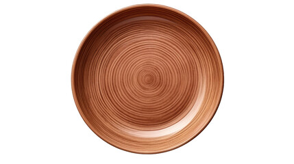 Brown plate isolated on transparent a white background 