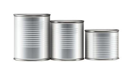 Canned food, tin can isolated on transparent a white background