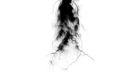 Thunder strikes isolated on a transparent background